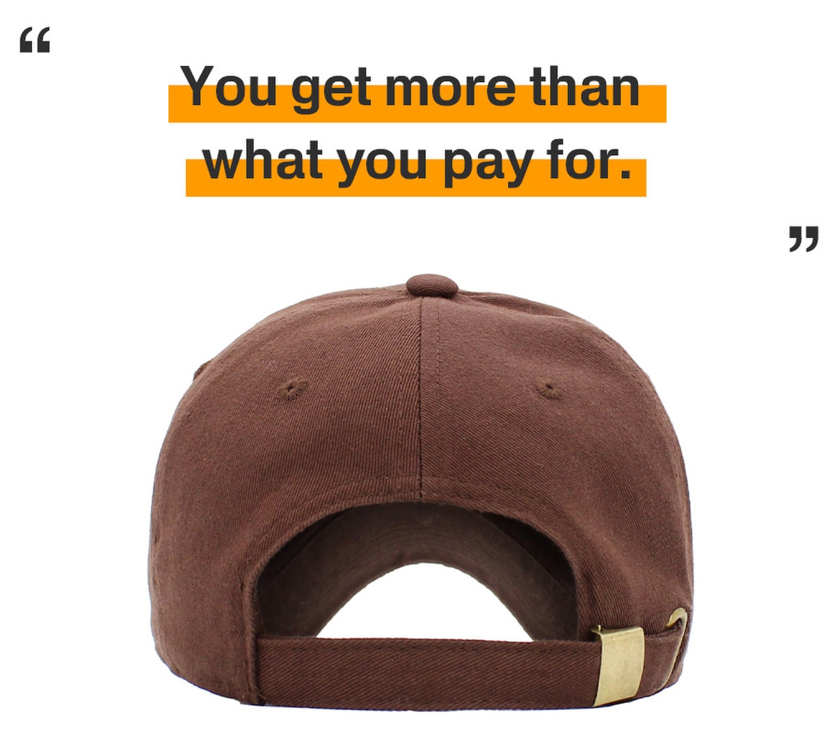 Brown Low Profile Baseball Caps Back View